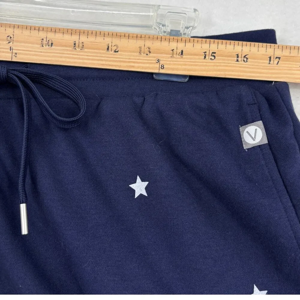 LIVI Pull On Shorts Size 14/16 Navy Blue Star Print Drawstring Pockets Patriotic